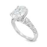 Bague solitaire en diamant ovale brillant de 3 carats