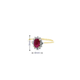 Bague Mia en or 10 carats, diamants et rubis