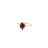 Bague Mia en or 10 carats, diamants et rubis