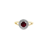 Bague en or 14 carats et diamants Rubis Fara