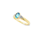 Bague en or 10 carats avec diamants Aqua