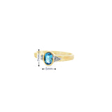 Bague en or 10 carats avec diamants Aqua
