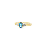 Bague en or 10 carats avec diamants Aqua