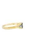 Bague en or 10 carats avec diamants Aqua