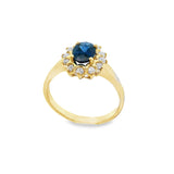 Bague en or 18 carats avec saphir et diamants Caprina
