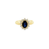 Bague en or 18 carats avec saphir et diamants Caprina