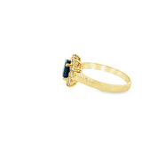 Bague en or 18 carats avec saphir et diamants Caprina