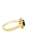 Bague en or 18 carats avec saphir et diamants Caprina