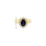 Bague en or 18 carats avec saphir et diamants Caprina