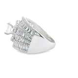 Women 925 Silver Rhodium Ring-Big White