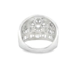 Women 925 Silver Rhodium Ring-Big White