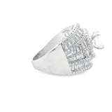Women 925 Silver Rhodium Ring-Big White