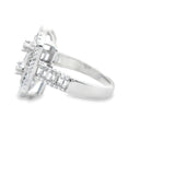 Women 925 Silver Rhodium Ring-Carre