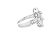 Women 925 Silver Rhodium Ring-Carre