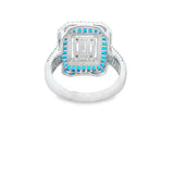 Women 925 Silver Rhodium Ring-Carre