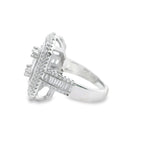Women 925 Silver Rhodium Ring-White