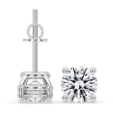 Boucles d'oreilles rondes en argent 925S avec moissanite cubique - Kevi