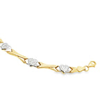 Bracelet XOX en or 10 carats avec motif cœur