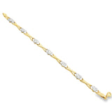 Bracelet XOX en or 10 carats avec motif cœur