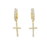 Boucles d'oreilles créoles en argent 925S avec croix GP