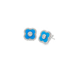 Boucles d'oreilles Clover en argent 925S - Aqua
