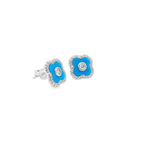 Boucles d'oreilles Clover en argent 925S - Aqua