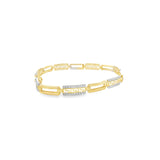 10K Medusa Link CZ Bracelet- Ladies