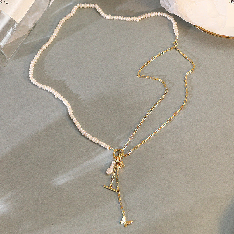 Butterfly Pearl Bracelet or Necklace