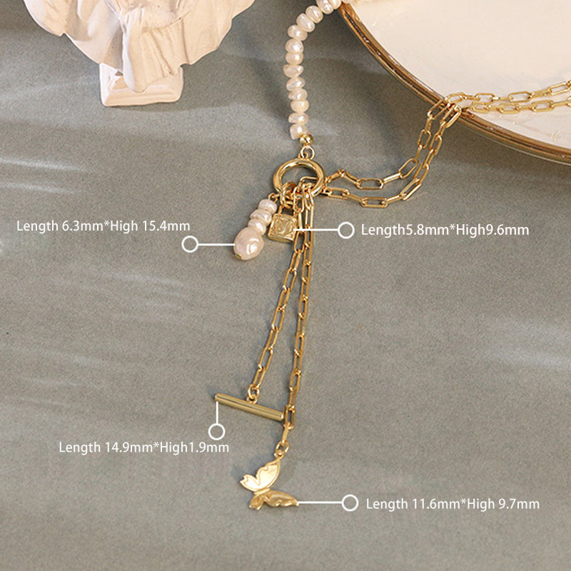 Butterfly Pearl Bracelet or Necklace