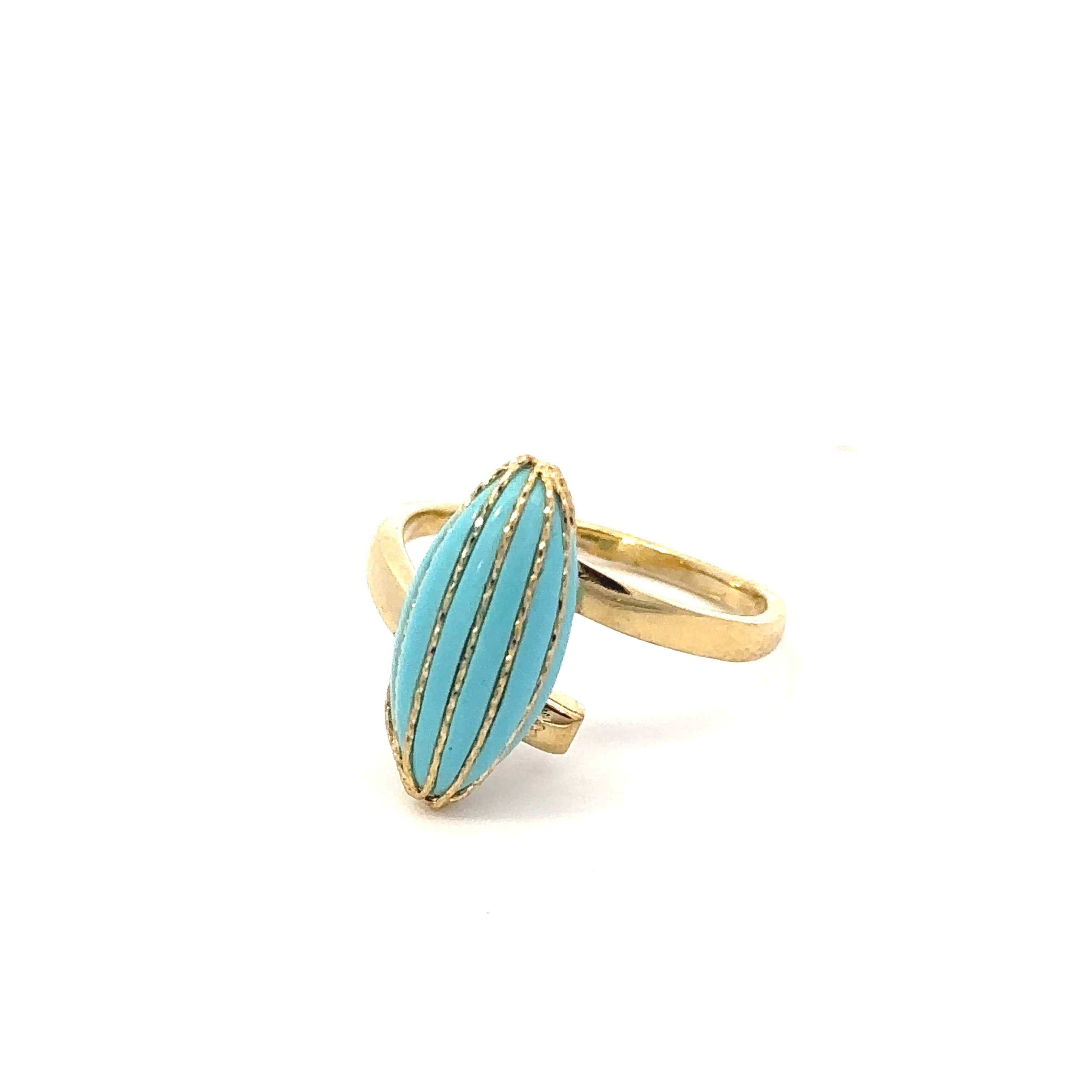 Almond Turquoise Ring 18K Gold