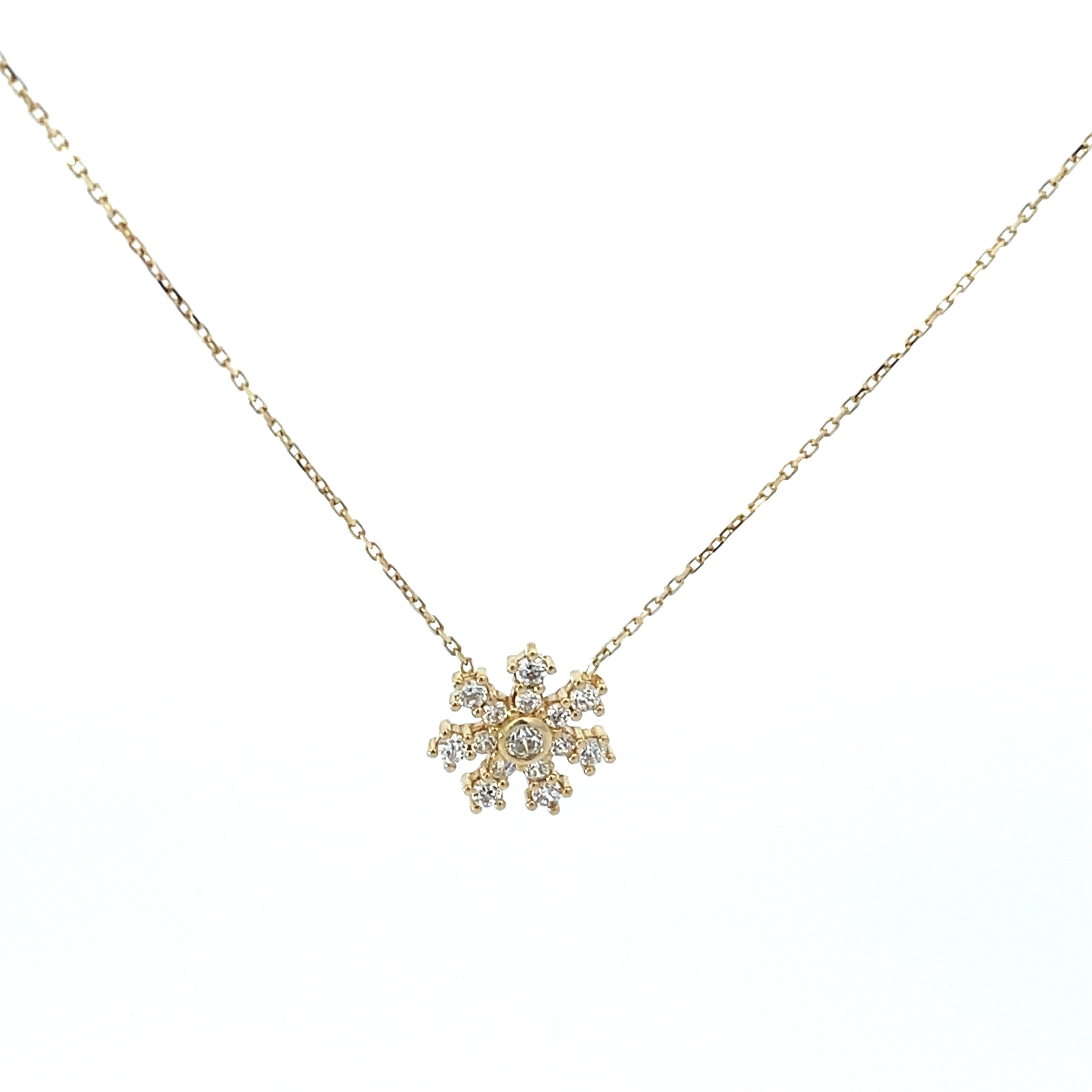 Snow Flake Necklace 10k Gold