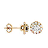 Jesse Diamond Halo Stud Earrings 14K