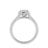 Bague solitaire halo en forme de poire