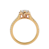 Bague solitaire halo en forme de poire