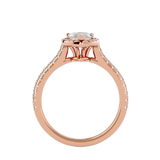 Bague solitaire halo en forme de poire