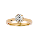 Bague de fiançailles solitaire avec diamant rond halo