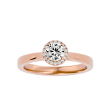 Bague de fiançailles solitaire avec diamant rond halo