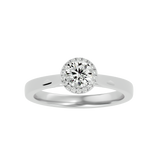 Bague de fiançailles solitaire avec diamant rond halo