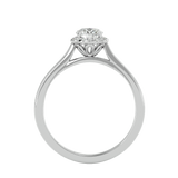 Bague de fiançailles solitaire avec diamant rond halo