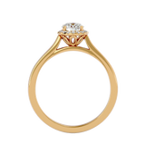 Bague de fiançailles solitaire avec diamant rond halo