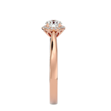 Bague de fiançailles solitaire avec diamant rond halo