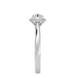 Bague de fiançailles solitaire avec diamant rond halo