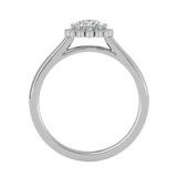 Bague de fiançailles halo fleur solitaire ronde brillante