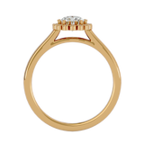 Bague de fiançailles halo fleur solitaire ronde brillante