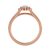 Bague de fiançailles halo fleur solitaire ronde brillante
