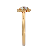 Bague de fiançailles halo fleur solitaire ronde brillante