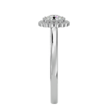 Bague de fiançailles halo fleur solitaire ronde brillante