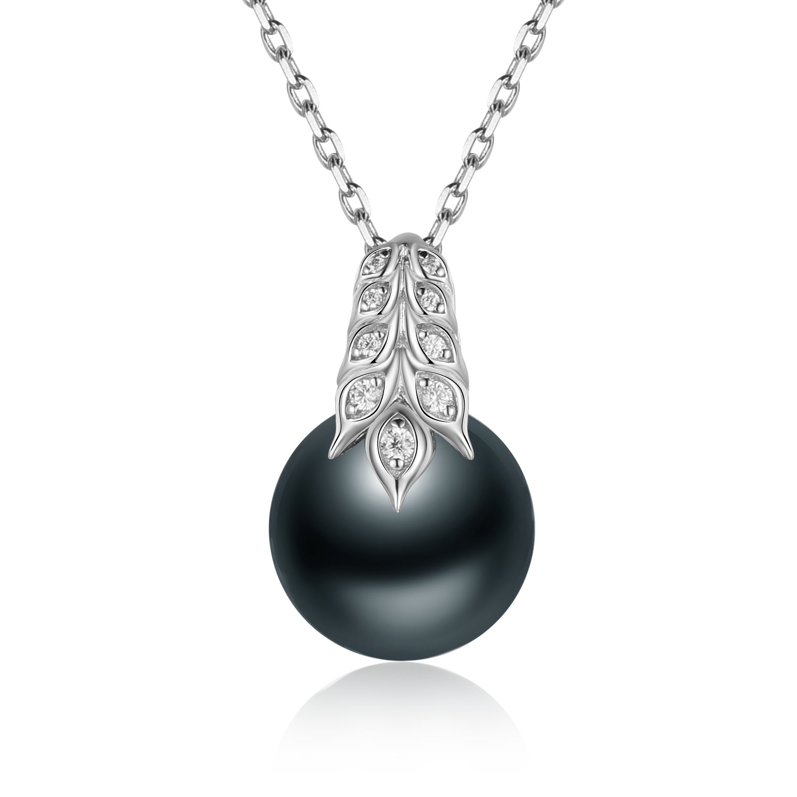 Tahitian Black Pearl Silver Necklace