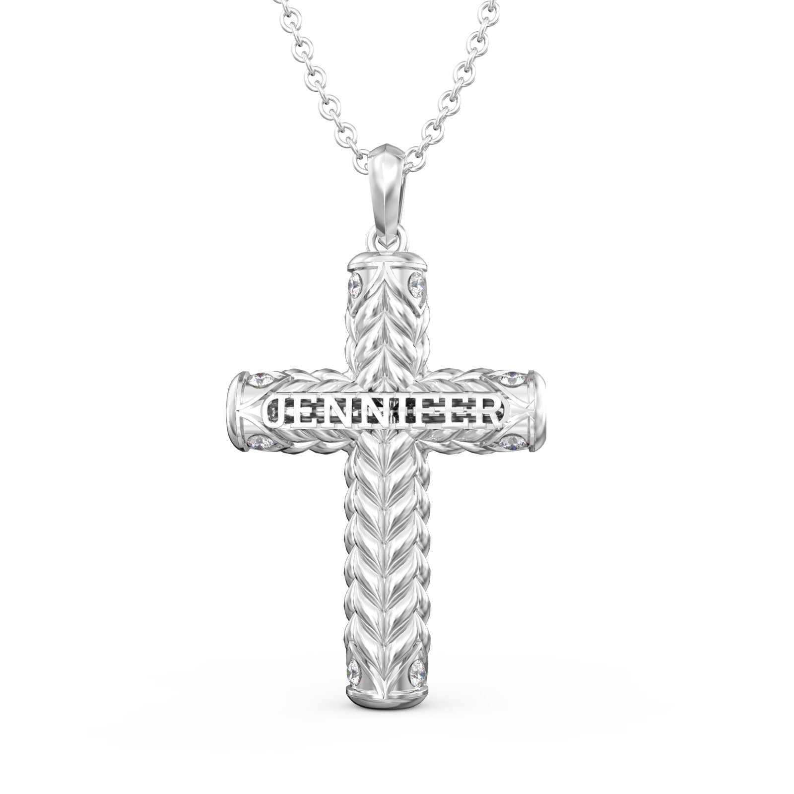 3D Jewelry Cross Necklace Silver