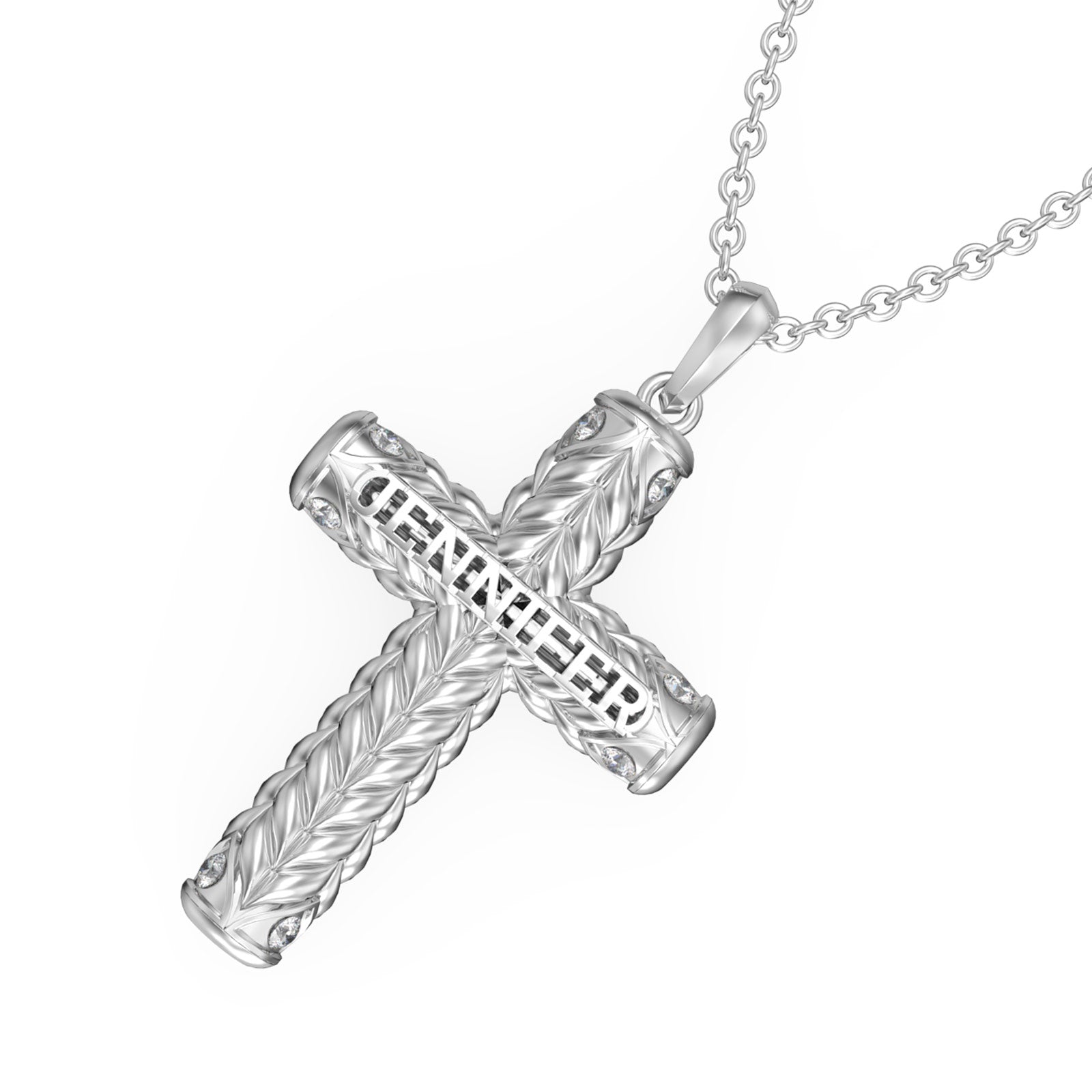 3D Jewelry Cross Necklace Silver